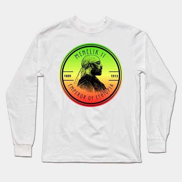 Menelik II Long Sleeve T-Shirt by Amharic Avenue